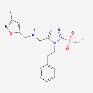 N-[[2-ethylsulfonyl-3-(2-phenylethyl)imidazol-4-yl]methyl]-N-methyl-1-(3-methyl-1,2-oxazol-5-yl)methanamine