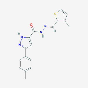 molecular formula C17H16N4OS B379934 3-(4-methylphenyl)-N'-[(3-methyl-2-thienyl)methylene]-1H-pyrazole-5-carbohydrazide 