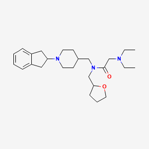 molecular formula C26H41N3O2 B3799346 N~1~-{[1-(2,3-dihydro-1H-inden-2-yl)-4-piperidinyl]methyl}-N~2~,N~2~-diethyl-N~1~-(tetrahydro-2-furanylmethyl)glycinamide 