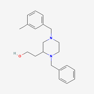 molecular formula C21H28N2O B3799375 2-[1-benzyl-4-(3-methylbenzyl)-2-piperazinyl]ethanol 