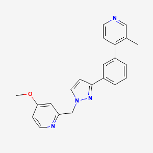 molecular formula C22H20N4O B3799411 4-methoxy-2-({3-[3-(3-methyl-4-pyridinyl)phenyl]-1H-pyrazol-1-yl}methyl)pyridine 