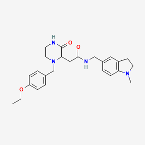 2-[1-(4-ethoxybenzyl)-3-oxo-2-piperazinyl]-N-[(1-methyl-2,3-dihydro-1H-indol-5-yl)methyl]acetamide