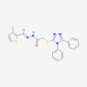 molecular formula C22H19N5OS2 B379942 2-[(4,5-diphenyl-4H-1,2,4-triazol-3-yl)sulfanyl]-N'-[(3-methyl-2-thienyl)methylene]acetohydrazide CAS No. 306756-05-8