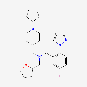 1-(1-cyclopentyl-4-piperidinyl)-N-[5-fluoro-2-(1H-pyrazol-1-yl)benzyl]-N-(tetrahydro-2-furanylmethyl)methanamine