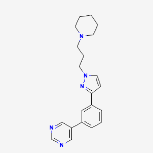 molecular formula C21H25N5 B3799437 5-(3-{1-[3-(1-piperidinyl)propyl]-1H-pyrazol-3-yl}phenyl)pyrimidine 