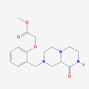 molecular formula C17H23N3O4 B3799440 methyl {2-[(9-oxooctahydro-2H-pyrazino[1,2-a]pyrazin-2-yl)methyl]phenoxy}acetate 