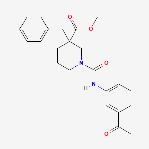 molecular formula C24H28N2O4 B3799457 ethyl 1-{[(3-acetylphenyl)amino]carbonyl}-3-benzyl-3-piperidinecarboxylate 