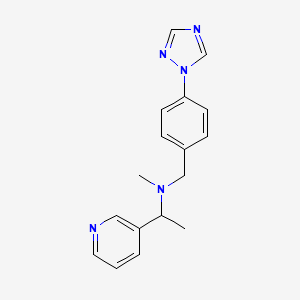 molecular formula C17H19N5 B3799458 N-methyl-1-pyridin-3-yl-N-[4-(1H-1,2,4-triazol-1-yl)benzyl]ethanamine 