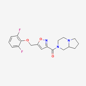 molecular formula C18H19F2N3O3 B3799467 2-({5-[(2,6-difluorophenoxy)methyl]isoxazol-3-yl}carbonyl)octahydropyrrolo[1,2-a]pyrazine 