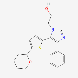 molecular formula C20H22N2O2S B3799479 2-{4-phenyl-5-[5-(tetrahydro-2H-pyran-2-yl)-2-thienyl]-1H-imidazol-1-yl}ethanol 