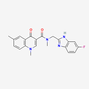 N-[(6-fluoro-1H-benzimidazol-2-yl)methyl]-N,1,6-trimethyl-4-oxo-1,4-dihydroquinoline-3-carboxamide