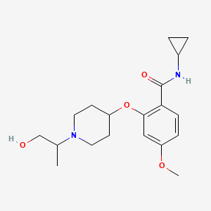 molecular formula C19H28N2O4 B3799508 N-cyclopropyl-2-{[1-(2-hydroxy-1-methylethyl)-4-piperidinyl]oxy}-4-methoxybenzamide 