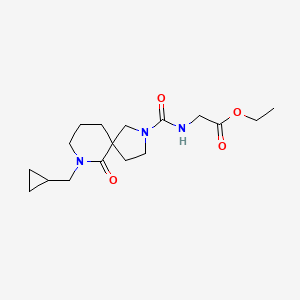 ethyl N-{[7-(cyclopropylmethyl)-6-oxo-2,7-diazaspiro[4.5]dec-2-yl]carbonyl}glycinate