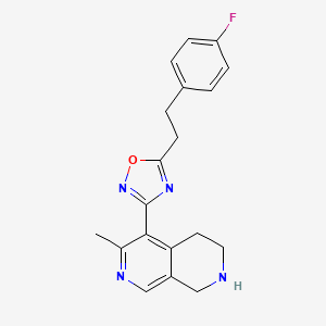 molecular formula C19H19FN4O B3799524 5-{5-[2-(4-fluorophenyl)ethyl]-1,2,4-oxadiazol-3-yl}-6-methyl-1,2,3,4-tetrahydro-2,7-naphthyridine trifluoroacetate 