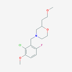 molecular formula C15H21ClFNO3 B3799539 4-(2-chloro-6-fluoro-3-methoxybenzyl)-2-(2-methoxyethyl)morpholine 