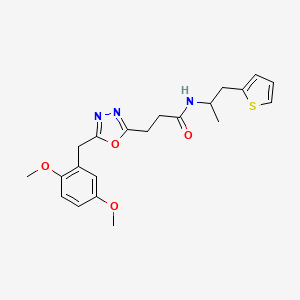 3-[5-(2,5-dimethoxybenzyl)-1,3,4-oxadiazol-2-yl]-N-[1-methyl-2-(2-thienyl)ethyl]propanamide