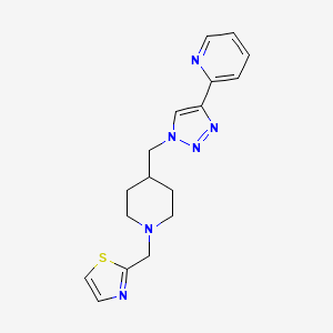 molecular formula C17H20N6S B3799588 2-(1-{[1-(1,3-thiazol-2-ylmethyl)-4-piperidinyl]methyl}-1H-1,2,3-triazol-4-yl)pyridine trifluoroacetate 