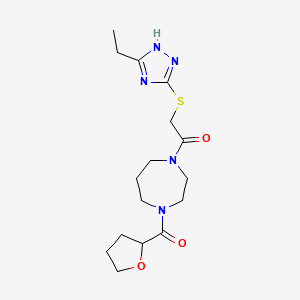 1-{[(3-ethyl-1H-1,2,4-triazol-5-yl)thio]acetyl}-4-(tetrahydrofuran-2-ylcarbonyl)-1,4-diazepane