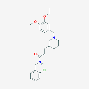 molecular formula C25H33ClN2O3 B3799616 N-(2-chlorobenzyl)-3-[1-(3-ethoxy-4-methoxybenzyl)-3-piperidinyl]propanamide 