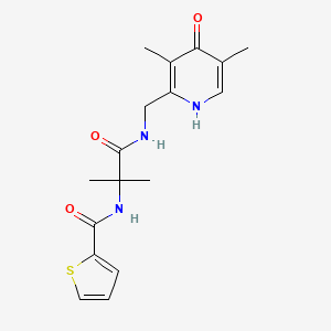 N-(2-{[(4-hydroxy-3,5-dimethylpyridin-2-yl)methyl]amino}-1,1-dimethyl-2-oxoethyl)thiophene-2-carboxamide