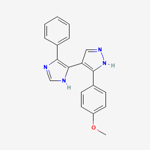 molecular formula C19H16N4O B3799636 3-(4-methoxyphenyl)-4-(4-phenyl-1H-imidazol-5-yl)-1H-pyrazole 