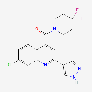 7-chloro-4-[(4,4-difluoropiperidin-1-yl)carbonyl]-2-(1H-pyrazol-4-yl)quinoline