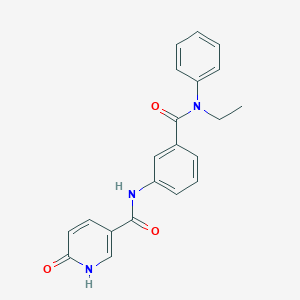 molecular formula C21H19N3O3 B3799699 N-(3-{[ethyl(phenyl)amino]carbonyl}phenyl)-6-oxo-1,6-dihydropyridine-3-carboxamide 