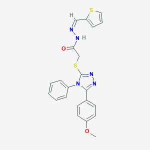 2-{[5-(4-methoxyphenyl)-4-phenyl-4H-1,2,4-triazol-3-yl]sulfanyl}-N'-(2-thienylmethylene)acetohydrazide