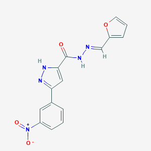 molecular formula C15H11N5O4 B379972 N'-(2-Furylmethylene)-3-(3-nitrophenyl)-1H-pyrazole-5-carbohydrazide CAS No. 5969-64-2