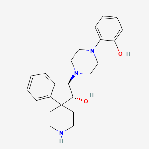 molecular formula C23H29N3O2 B3799724 (1R,2R)-1-[4-(2-hydroxyphenyl)piperazin-1-yl]spiro[1,2-dihydroindene-3,4'-piperidine]-2-ol 