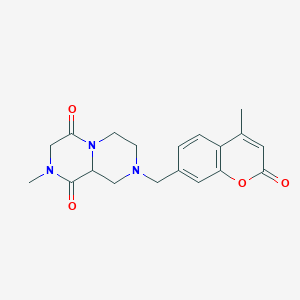 2-methyl-8-[(4-methyl-2-oxo-2H-chromen-7-yl)methyl]tetrahydro-2H-pyrazino[1,2-a]pyrazine-1,4(3H,6H)-dione