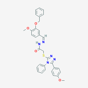 N'-[3-(benzyloxy)-4-methoxybenzylidene]-2-{[5-(4-methoxyphenyl)-4-phenyl-4H-1,2,4-triazol-3-yl]sulfanyl}acetohydrazide