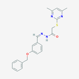 molecular formula C22H22N4O2S B379977 N'-[3-(benzyloxy)benzylidene]-2-[(4,6-dimethyl-2-pyrimidinyl)sulfanyl]acetohydrazide 