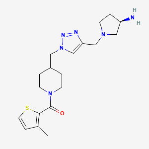 molecular formula C19H28N6OS B3799775 (3R)-1-{[1-({1-[(3-methyl-2-thienyl)carbonyl]-4-piperidinyl}methyl)-1H-1,2,3-triazol-4-yl]methyl}-3-pyrrolidinamine bis(trifluoroacetate) 