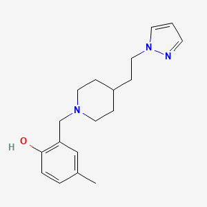 4-methyl-2-({4-[2-(1H-pyrazol-1-yl)ethyl]piperidin-1-yl}methyl)phenol