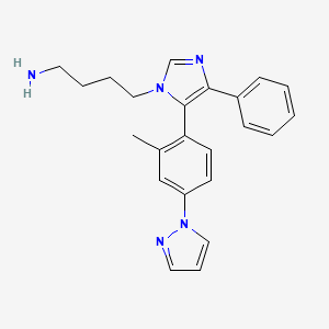 molecular formula C23H25N5 B3799796 (4-{5-[2-methyl-4-(1H-pyrazol-1-yl)phenyl]-4-phenyl-1H-imidazol-1-yl}butyl)amine dihydrochloride 