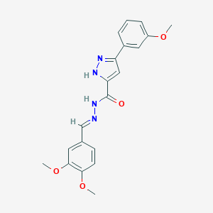 molecular formula C20H20N4O4 B379986 N'-(3,4-dimethoxybenzylidene)-3-(3-methoxyphenyl)-1H-pyrazole-5-carbohydrazide CAS No. 1299328-17-8