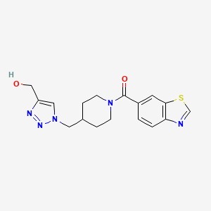 1,3-Benzothiazol-6-yl-[4-[[4-(hydroxymethyl)triazol-1-yl]methyl]piperidin-1-yl]methanone