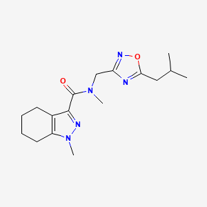 molecular formula C17H25N5O2 B3799884 N-[(5-isobutyl-1,2,4-oxadiazol-3-yl)methyl]-N,1-dimethyl-4,5,6,7-tetrahydro-1H-indazole-3-carboxamide 