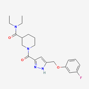 N,N-diethyl-1-[5-[(3-fluorophenoxy)methyl]-1H-pyrazole-3-carbonyl]piperidine-3-carboxamide