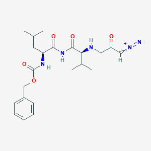 molecular formula C22H31N5O5 B037999 L-Valinamide, N-[(phenylmethoxy)carbonyl]-L-leucyl-N-(3-diazo-2-oxopropyl)-(9CI) CAS No. 119670-30-3