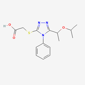 molecular formula C15H19N3O3S B3799901 {[5-(1-isopropoxyethyl)-4-phenyl-4H-1,2,4-triazol-3-yl]thio}acetic acid 