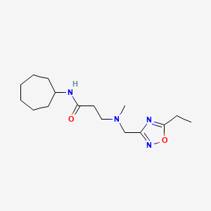 molecular formula C16H28N4O2 B3799915 N-cycloheptyl-3-[[(5-ethyl-1,2,4-oxadiazol-3-yl)methyl](methyl)amino]propanamide 