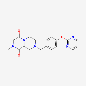 molecular formula C19H21N5O3 B3799929 2-methyl-8-[4-(pyrimidin-2-yloxy)benzyl]tetrahydro-2H-pyrazino[1,2-a]pyrazine-1,4(3H,6H)-dione 