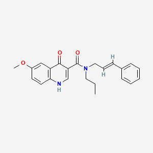 molecular formula C23H24N2O3 B3799931 6-methoxy-4-oxo-N-[(2E)-3-phenylprop-2-en-1-yl]-N-propyl-1,4-dihydroquinoline-3-carboxamide 