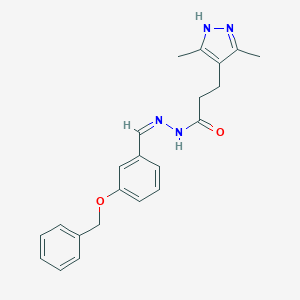 N'-[3-(benzyloxy)benzylidene]-3-(3,5-dimethyl-1H-pyrazol-4-yl)propanohydrazide