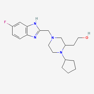 2-{1-cyclopentyl-4-[(6-fluoro-1H-benzimidazol-2-yl)methyl]-2-piperazinyl}ethanol