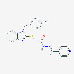 2-{[1-(4-methylbenzyl)-1H-benzimidazol-2-yl]sulfanyl}-N'-(4-pyridinylmethylene)acetohydrazide