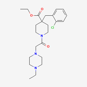 molecular formula C23H34ClN3O3 B3799964 ethyl 4-(2-chlorobenzyl)-1-[(4-ethyl-1-piperazinyl)acetyl]-4-piperidinecarboxylate 