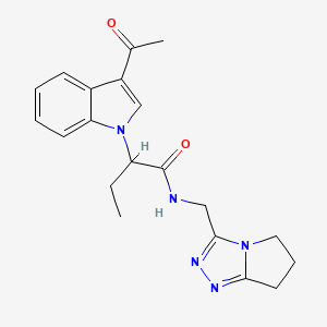 2-(3-acetyl-1H-indol-1-yl)-N-(6,7-dihydro-5H-pyrrolo[2,1-c][1,2,4]triazol-3-ylmethyl)butanamide